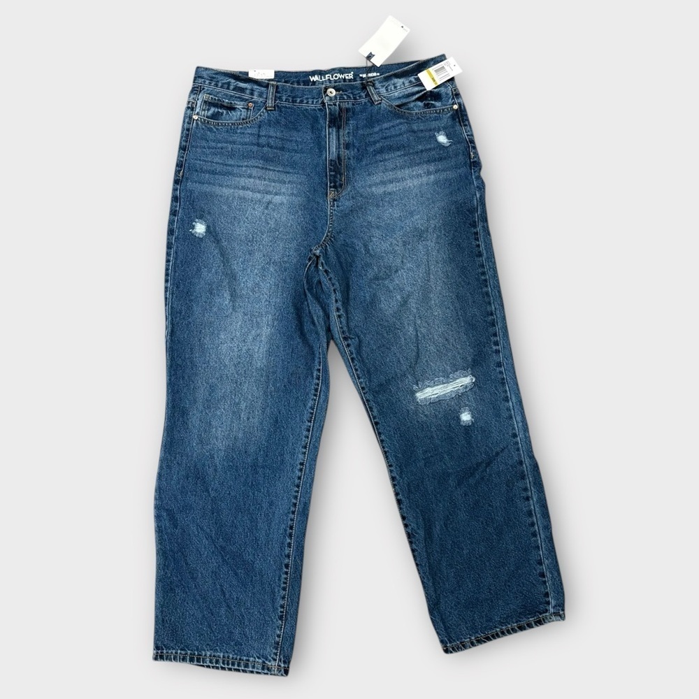 WallFlower Women's Boyfriend Straight Jeans High Rise Size 17/33